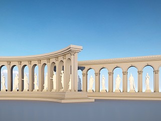 <em>罗马柱</em>廊 欧洲雕塑 欧洲柱式 柱 人物雕塑